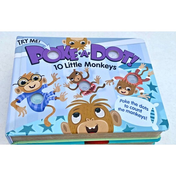 Melissa & Doug Poke-A-Dot: 10 Little Monkeys -30 Poke-able poppin dots Kids Book - Picture 1 of 10
